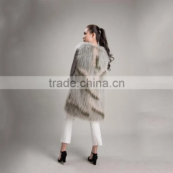 Myfur Ladies Waistcoat Worth Buying Rainbow Color Gilet Winter Genuine Raccoon Fur Vest photo-3