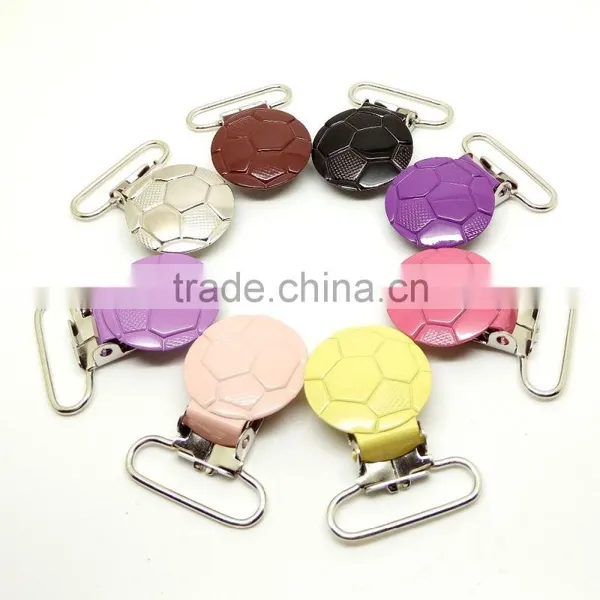 1" Pacifier Suspender Clips Custom Soccer Ball Suspender Clip Mixed Colors photo-2