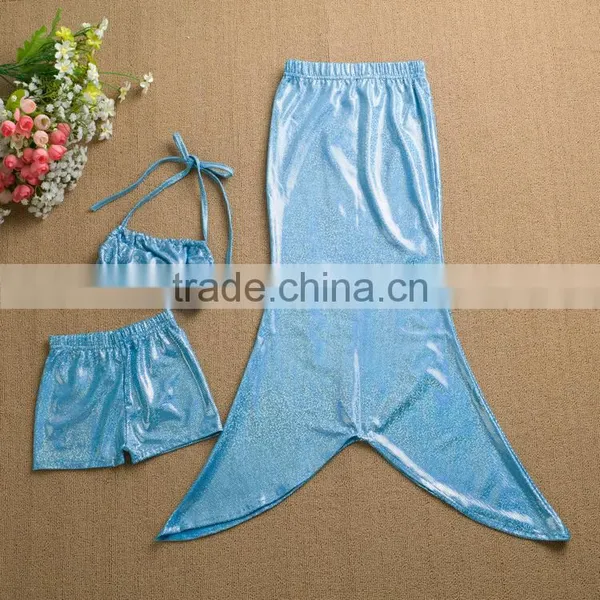 Kids Swimwear Shinny Mermaid Scales Beachwear Shell Top&mermaid Buttoms photo-6