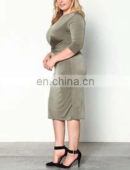Fashion Xxxxl Womens Wrap Front Dress Silky Wholesale Plus Size Women Clothing photo-3