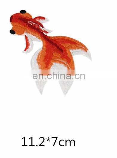 2017 New Style Exquisite Single Goldfish Embroidery Cloth Stickers Beige Fashion Personalized Patch in Stock photo-5