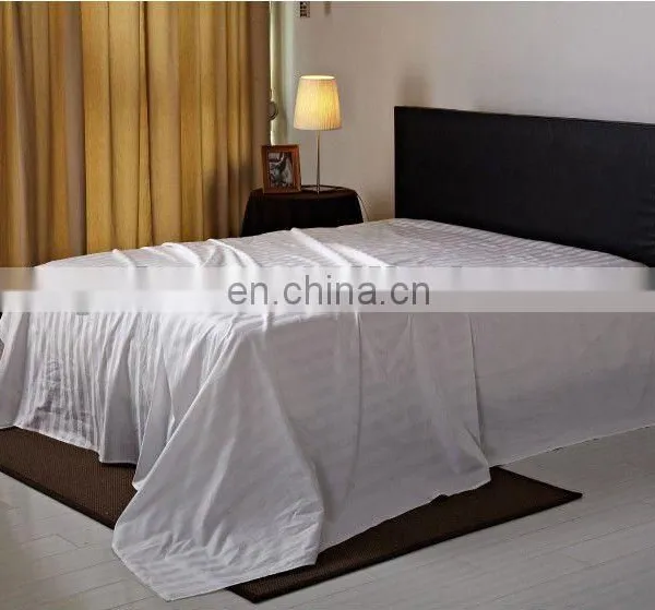 Hotel 100% Cotton Satin Stripe White Bed Sheets/flat Sheet Cotton Fabric Material