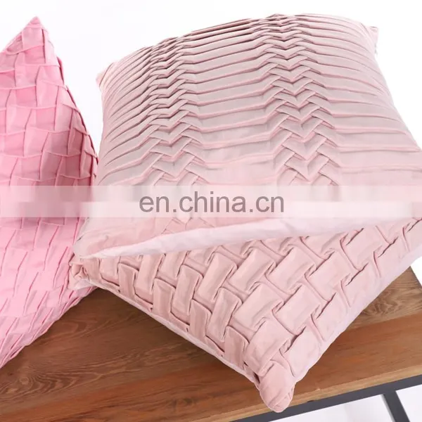 New Products Pink Velvet Wrinkle Cushion Cover/sofa Cushion Throw for Home Decor photo-7