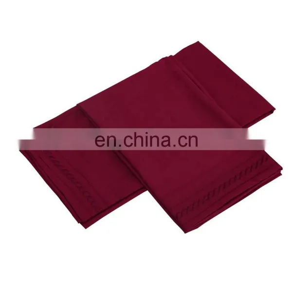 Solid Sheet Sets 100% Polyester Mattress Covers Burgundy Flat Sheet Sets
