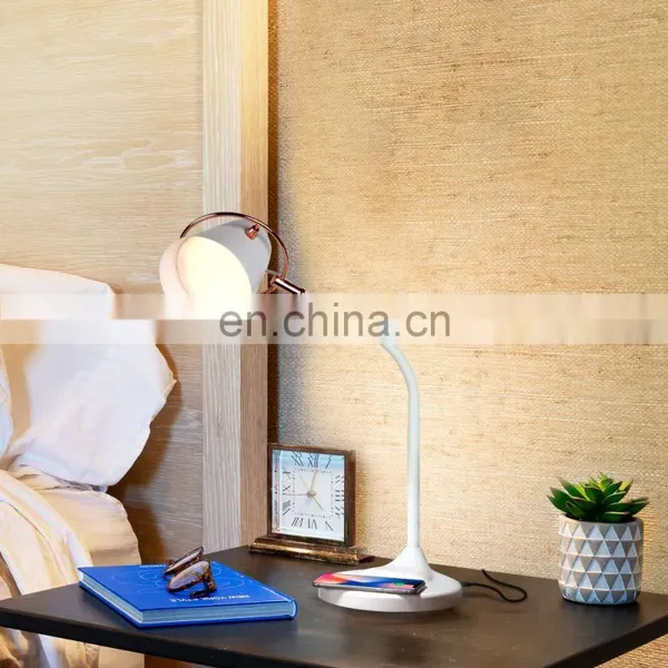 Best Selling QI Wireless Charging USB LED Table Lamp Modern Desk Light Lamp photo-4
