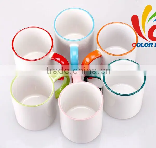 350ml Handle And Mouse Colorful Sublimation Coated White Drinking Mug photo-4