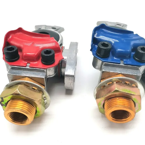 Gladhands With Valve Switch Die Cast Aluminum Valve Glad Hands Universal Air Hose Brake Coupling Connector Handshake Kit for Truck Semi Trailer Tractor RV photo-4