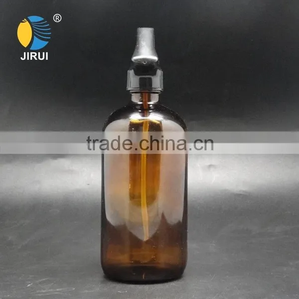 16oz 500ml Amber Boston Round Glass Bottle 500ml With Trigger photo-3