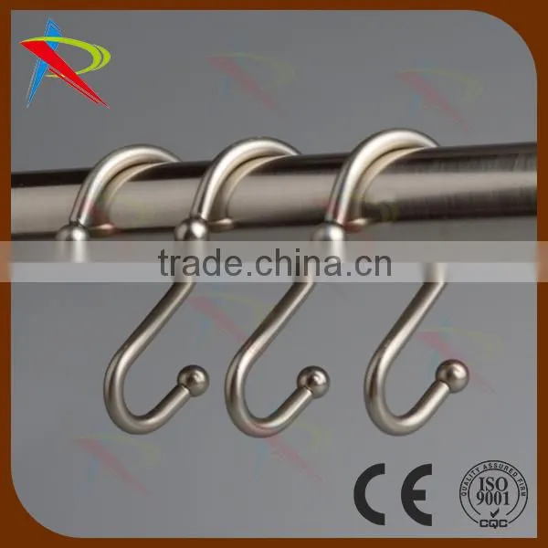 Silver Finish Rings S Hook Shower Curtain Hooks