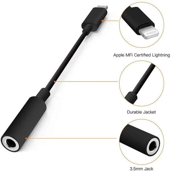 3.5Mm Aux Jack Audio Earphone Headphone Jack Adapter For Iphone photo-3