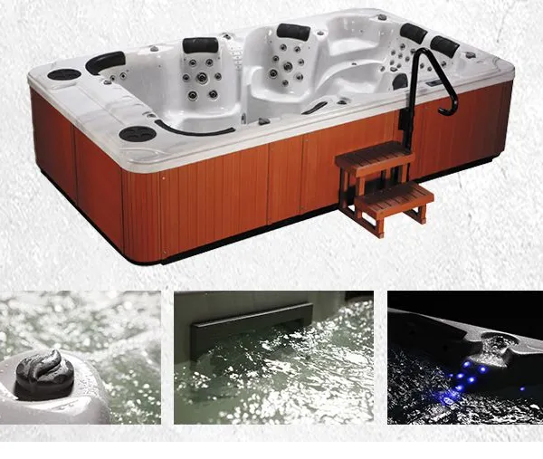 Factory Supply Deluxe Massage Spa Tub Outdoor Whirlpool Hot Tubs for 8 Persons photo-3