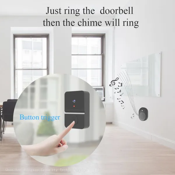 Ringsee Smart Ring Camera Doorbell Battery Video Doorbell Audio Intercom Wireless Door Chimes for Business Home Office Store photo-5