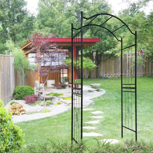 Wrought Iron Garden Fence Arch Trellis for Climbing Plants photo-3