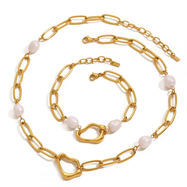 Minimalist Waterproof Stainless Steel Gold Necklace - Exquisite Custom Fashion Jewelry photo-5