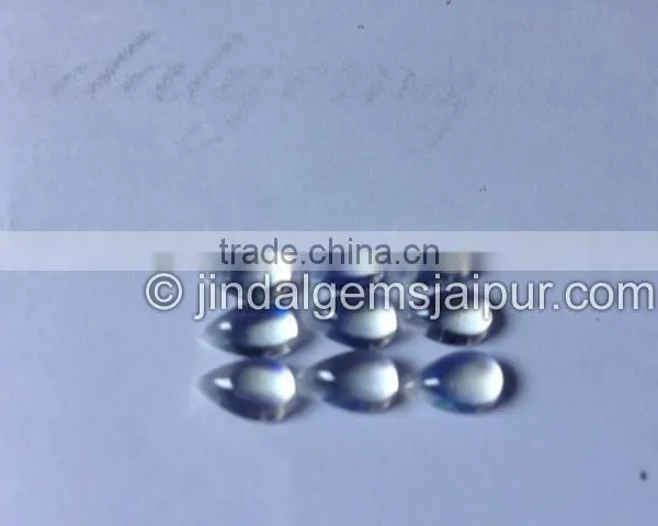 Wholesale AAA Quality Loose Gemstone Rainbow Moonstone Smooth Pear Cabochon photo-4