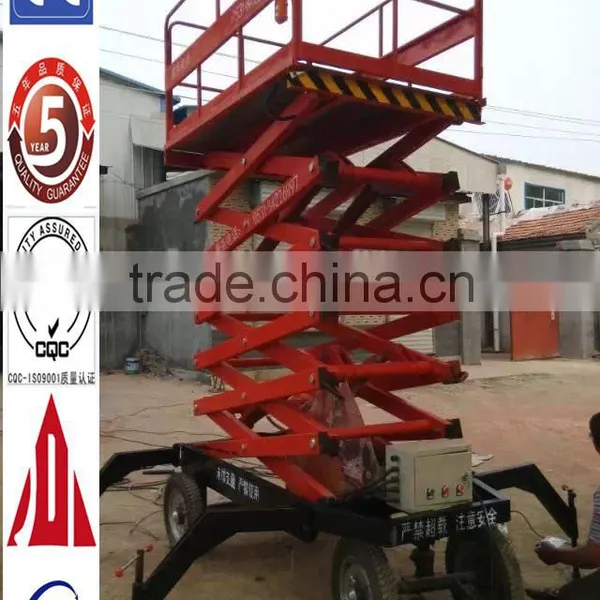 1.35~12m, 0.3 Ton Outdoor Scissor Lift Platform /portable Lift Platform /mobile Lift Platform photo-6