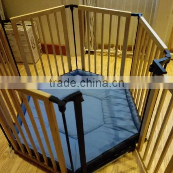 Wooden and Metal Baby Folding Playpen photo-4