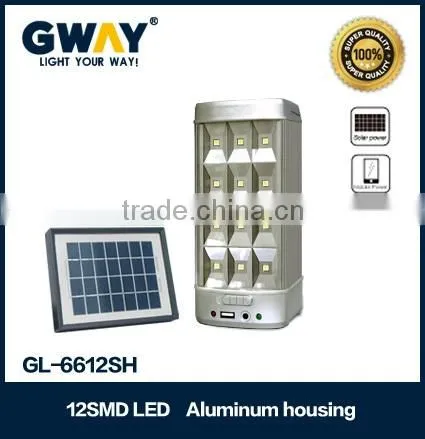 Solar Panel Charging Camping Light Rechargeable Battery 12led