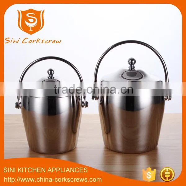 Stainless Steel Wine Beer Ice Bucket With Lid photo-2