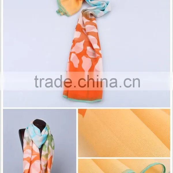 100% Silk Muslim Wear for Woman, Custom Printed Silk Scarves
