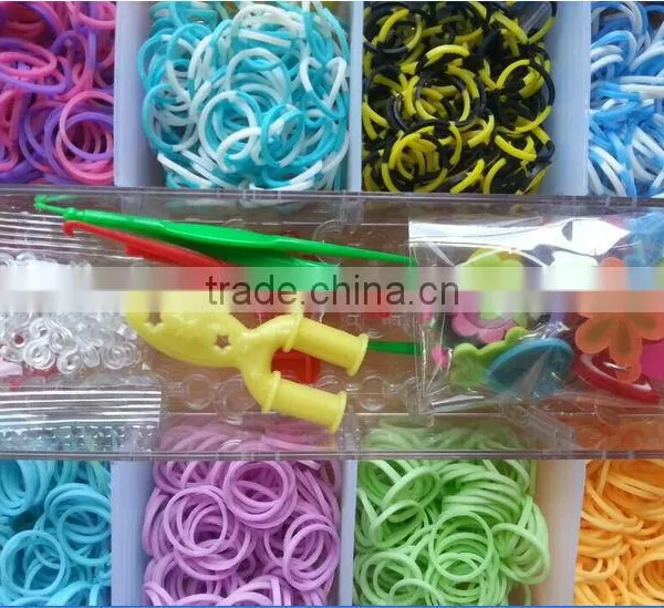 Wow!!! Wholesale Ecofriendly Silicone Loom Bands Bracelet Kit in Bulk!!! Folding Loom Bands Kit With Cheap Design DIY Bracelet!