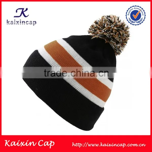 Plain Pom Pom Knitted Beanie Hat With Custom Your Design Logo photo-5