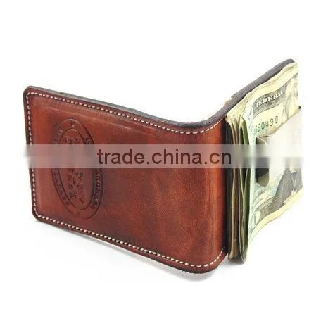 Promotion Handmade Fashion Custom Men's Leather Wallet With Money Clip photo-6