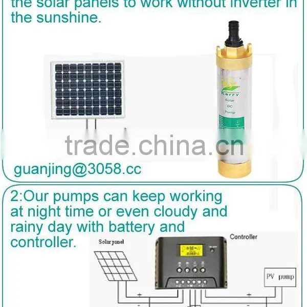 DC Submersible Solar Pump Deep Well for Garden and Waterfall