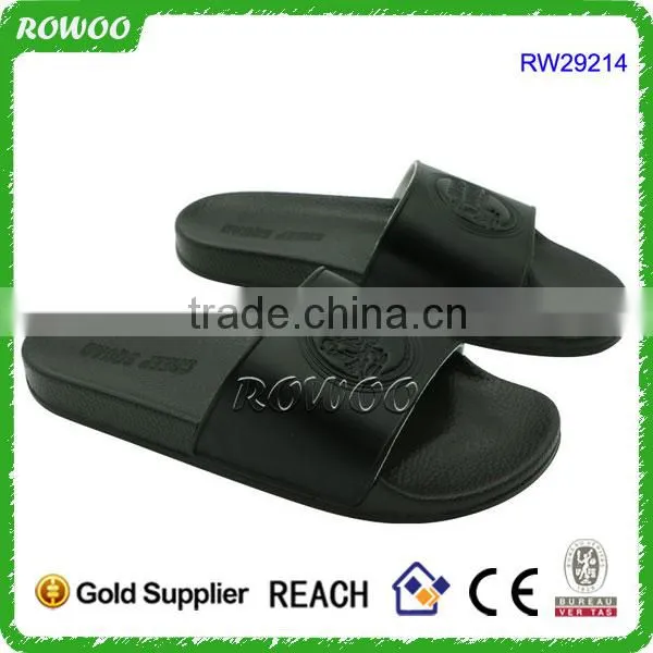 Black PU Sole Brand Slide Sandal Outdoor/bedroom Slippers for Men photo-2