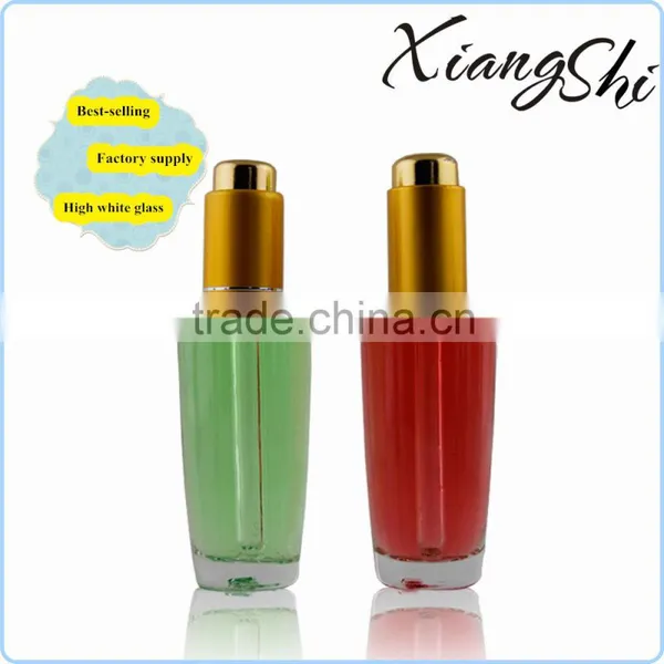 Transparent Oval Glass Essential Oil Bottle With Pump