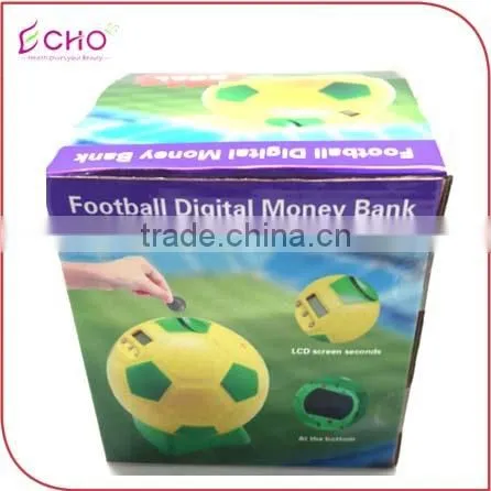 CHINA Custom Plastic Coin Football Money Bank,OEM Kis Factory Make Plastic Electronic and Digital Football Shape Money Banks photo-6