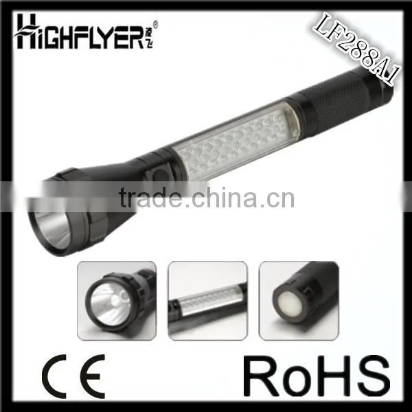 3W LED+20white LED+9red LED Aluminum Flashlight With Magnet