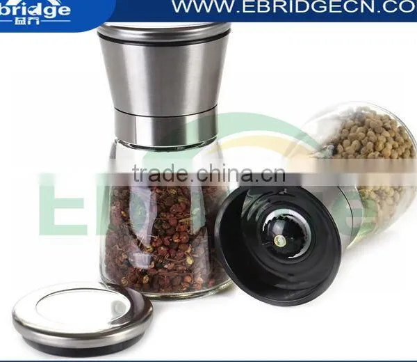 Stainless Steel Glass Spice Bottle Grinder Pepper and Salt Mill photo-3