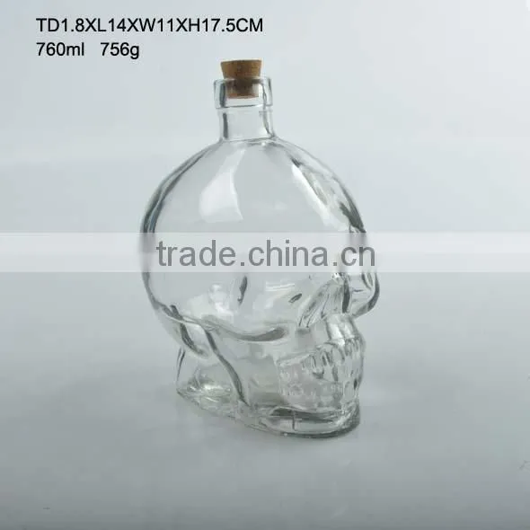 Skull Glass Bottle