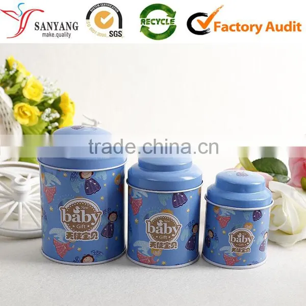 Latest New Style Cylinder Tin Tea Box Printing Candy Metal Gift Container Box photo-2