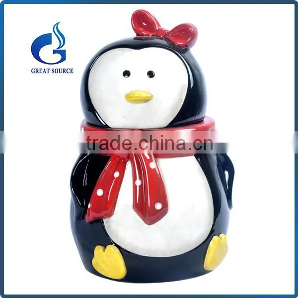 3D Hand Made Owl Shape Ceramic Christmas Cookie Jars photo-4
