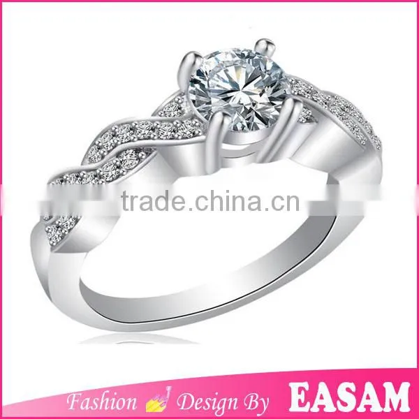 Custom Silver Crystal Wedding Ring/diamond Engagement Ring photo-2