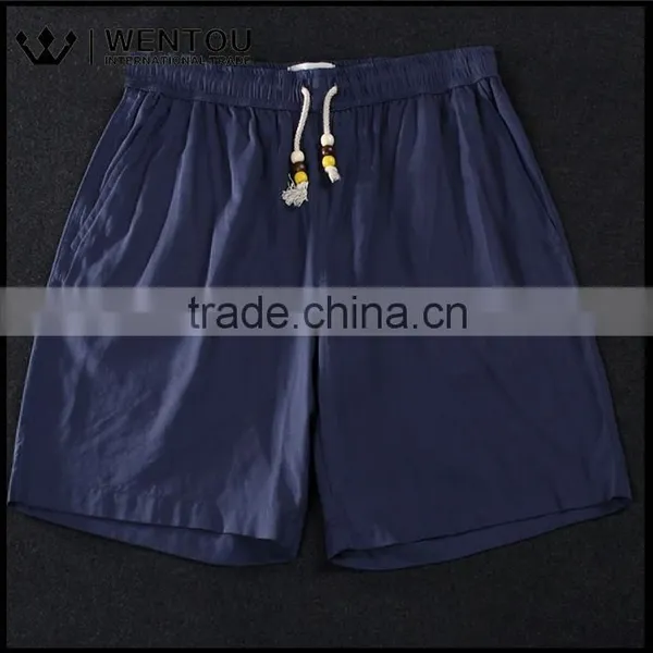 2016 New Summer Fashion High Quality Cool Anti-pilling Men Linen Shorts With Beads photo-4