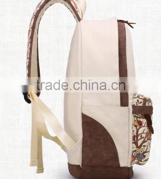 2015 Fashion Canvas Lady School Bag Women Backpack photo-3