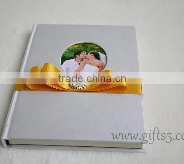 Handmade Hardcover Custom Wedding Guest Book With Photo Frame photo-4