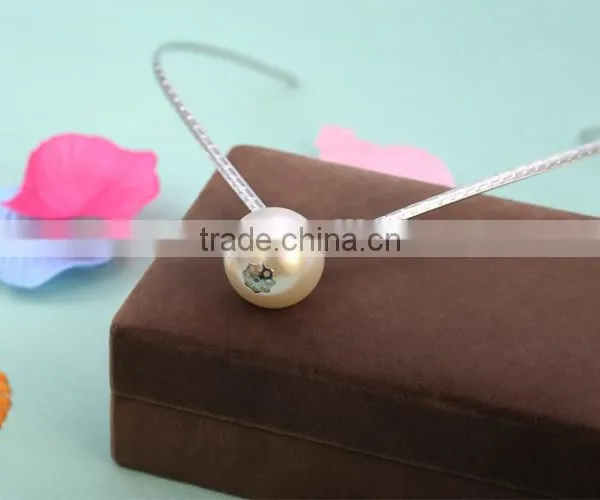 Latest Beautiful Wholesale Silver Chain Big Pearl Classical Style Elegant Necklace photo-4