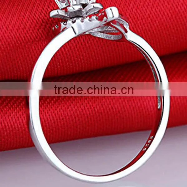 Luxury Jewelry Flower Design and Hollow Heart Design 925 Sterling Silver Rings photo-4