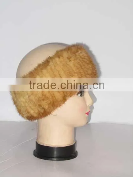 New Popular Style Knitted Real Mink Fur Headband photo-2