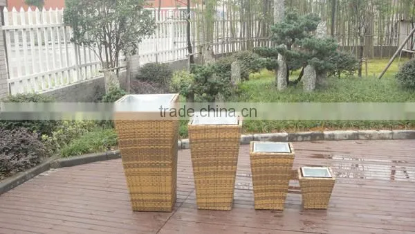 3PCS Rattan Flower Pot With Plastic Box Inside photo-3