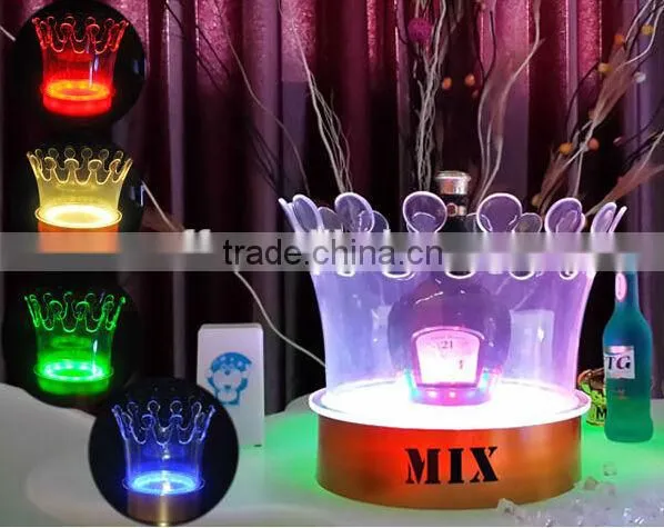 2014 NEW Crown Acrylic Led Ice Bucket, Party Led Illuminated Champagne Ice Bucket