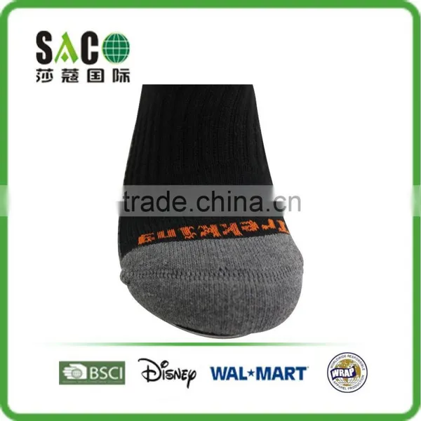 Grey and Black Yarn Doubling Foot and Jacquard Black Body Sports Socks photo-5