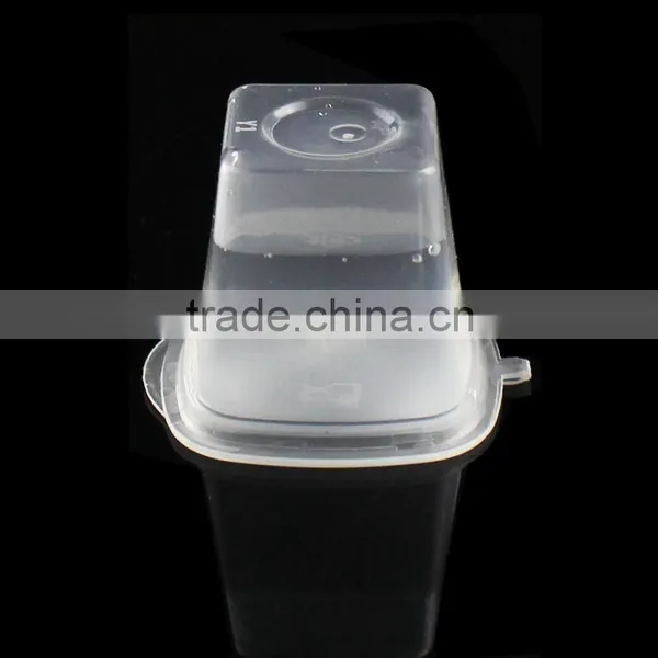 Plastic Sauce Container Square Clear Cup With Lid photo-5