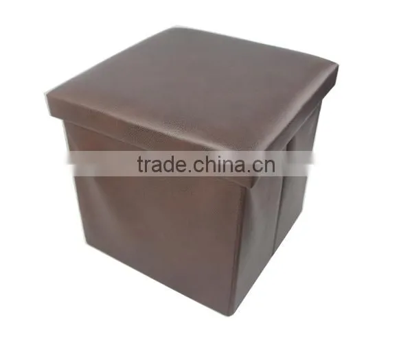 Store More Leather Folding Storage Stool photo-2