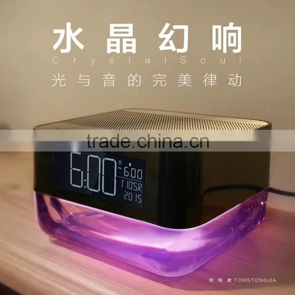 2016 New Arrival Crystal Wireless Multifuction Remote Control Bluetooth Speaker With FM Radio/Night Light/TF Card Supported photo-2