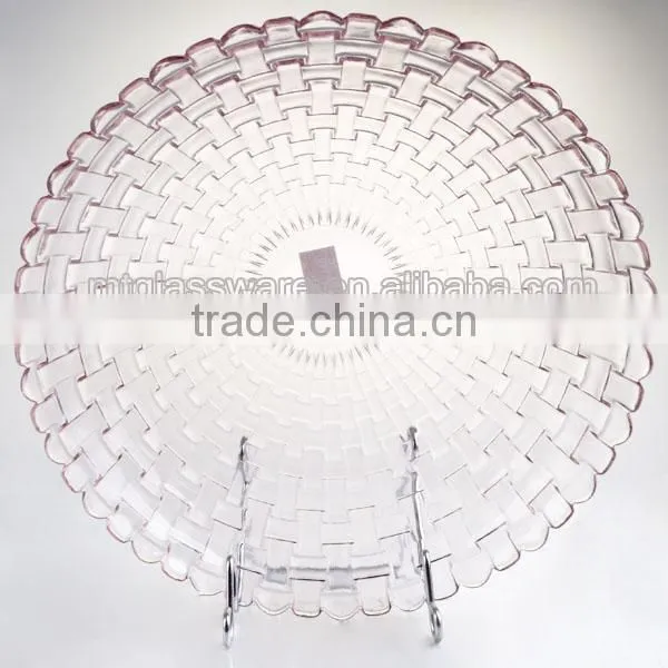 Cheap Crystal Glass Beaded Woven Charger Plates photo-3